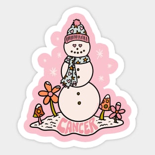 Cancer Zodiac Snowman Sticker